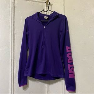 Nike Pro Dri Fit Athletic Jacket. Just Do It down the left sleeve.